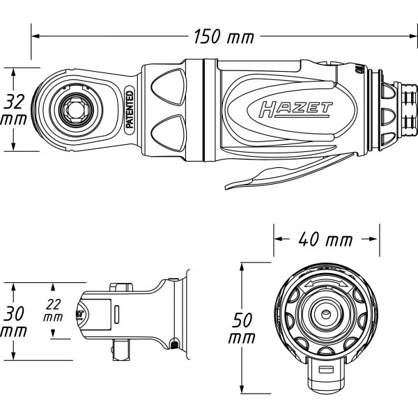 9020P-2 Mini-clé à rochets